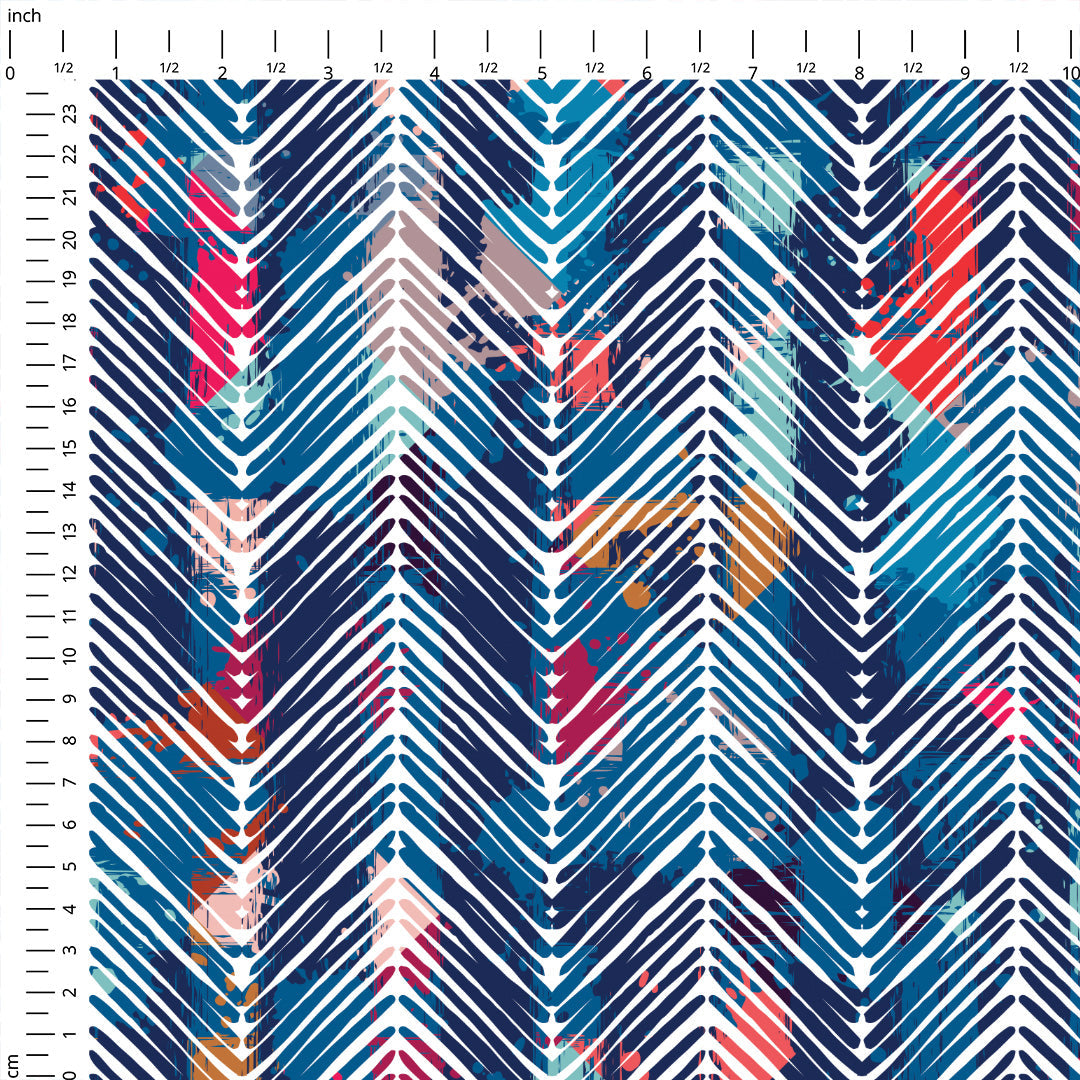 Herringbone Blue Fabric