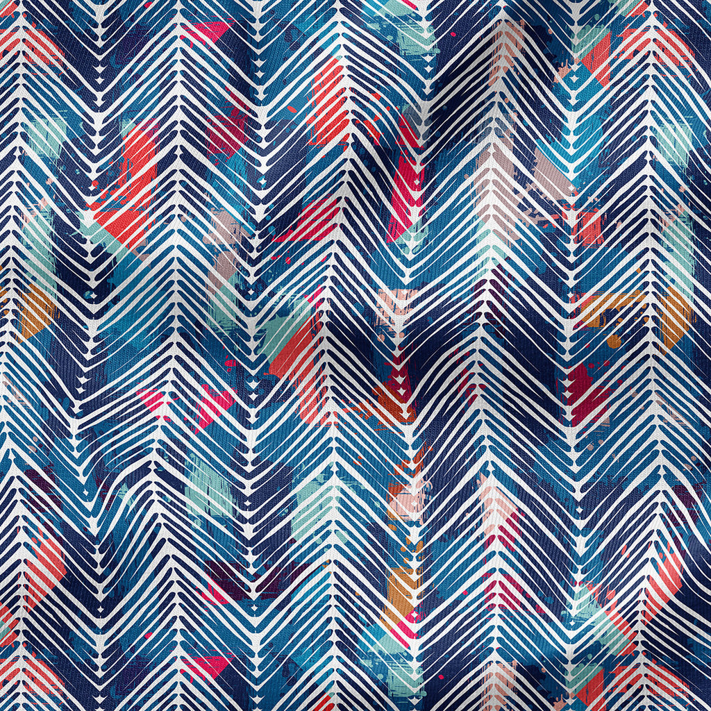 Herringbone Blue Fabric