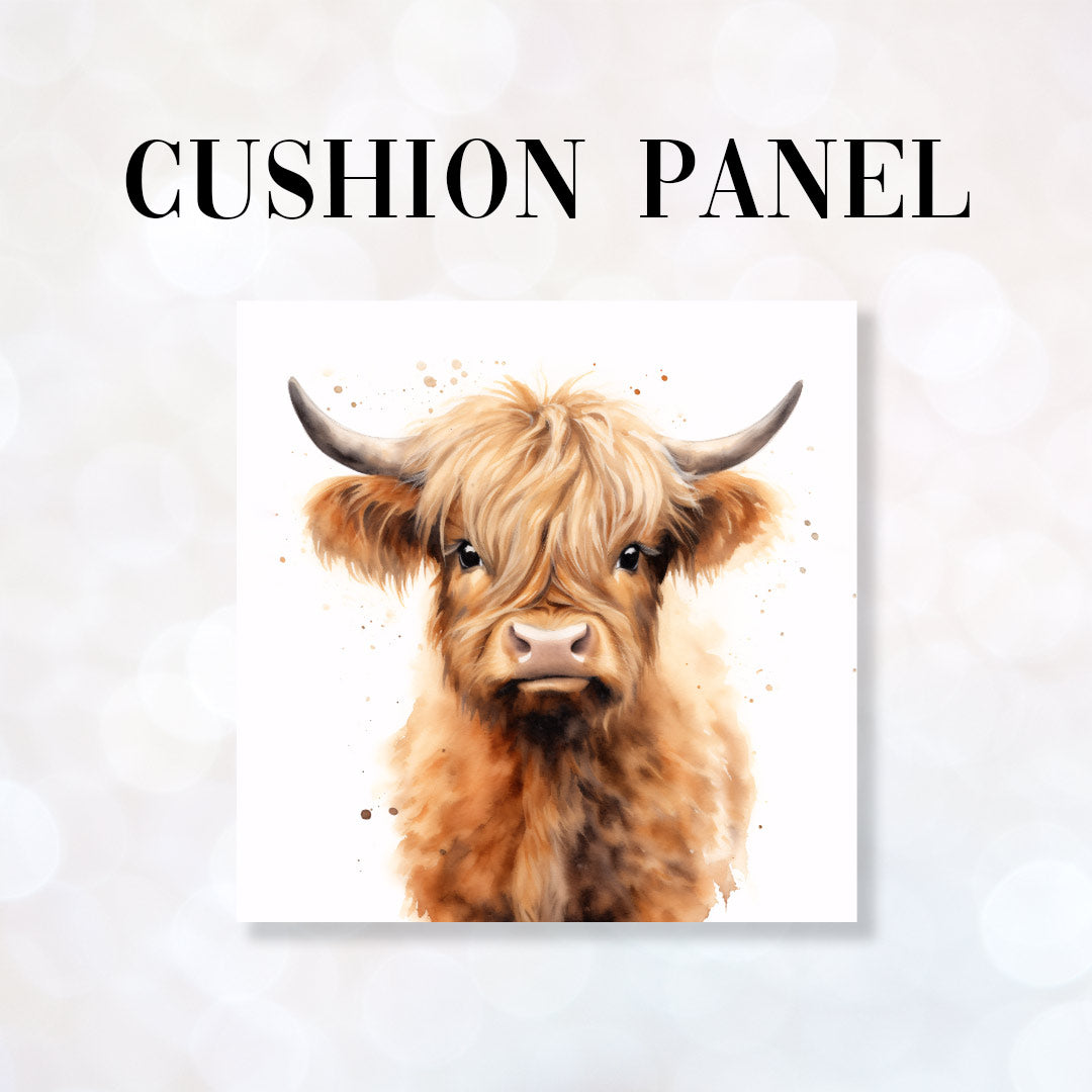 CUSHION Fabric Panel Highland Coo