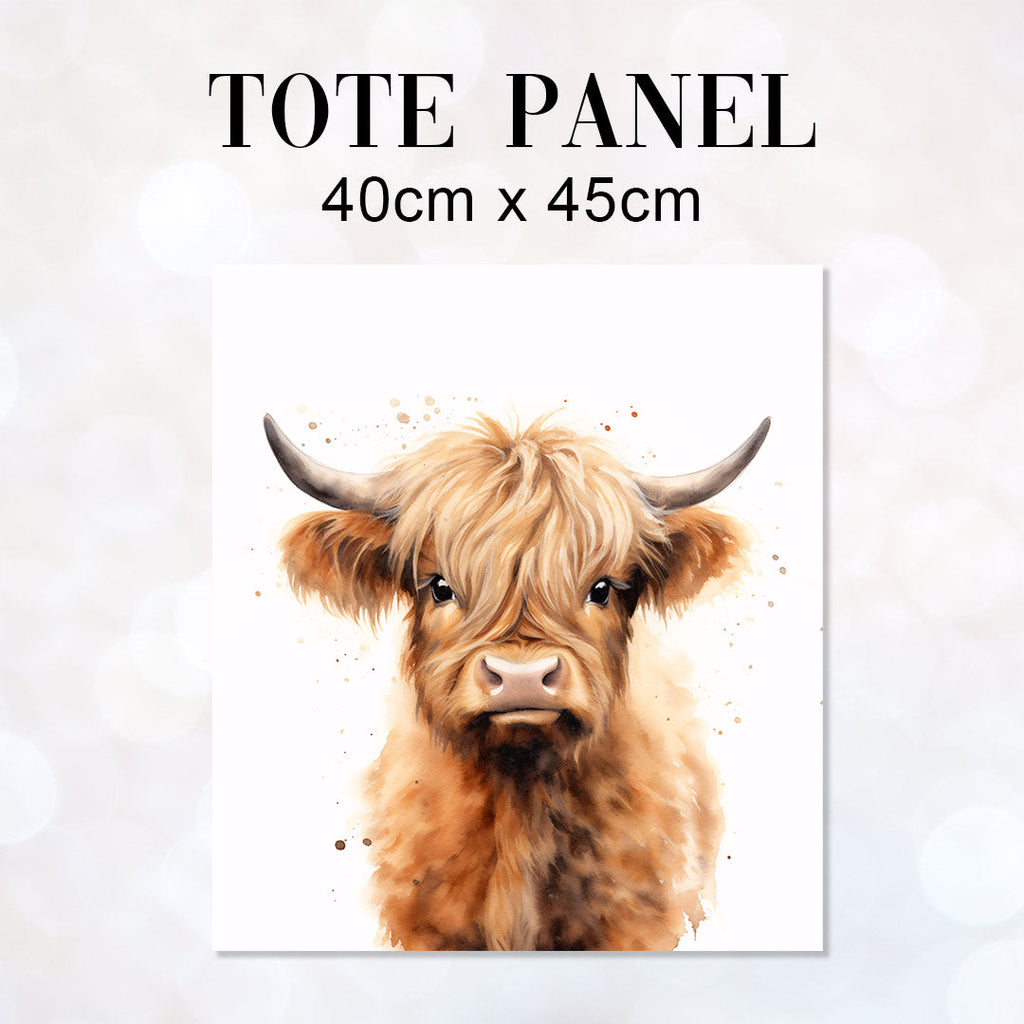 TOTE Highland Coo Fabric Bag Panel