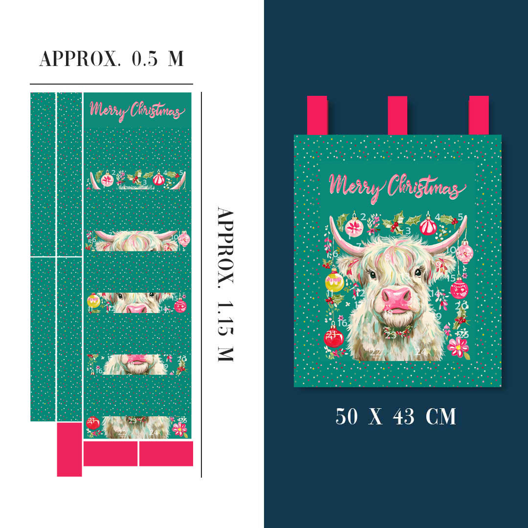 Highland Coo Advent Calendar Panel Set
