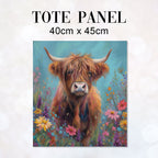 TOTE Fabric Bag Panel Highland Cow Nellie TP-307