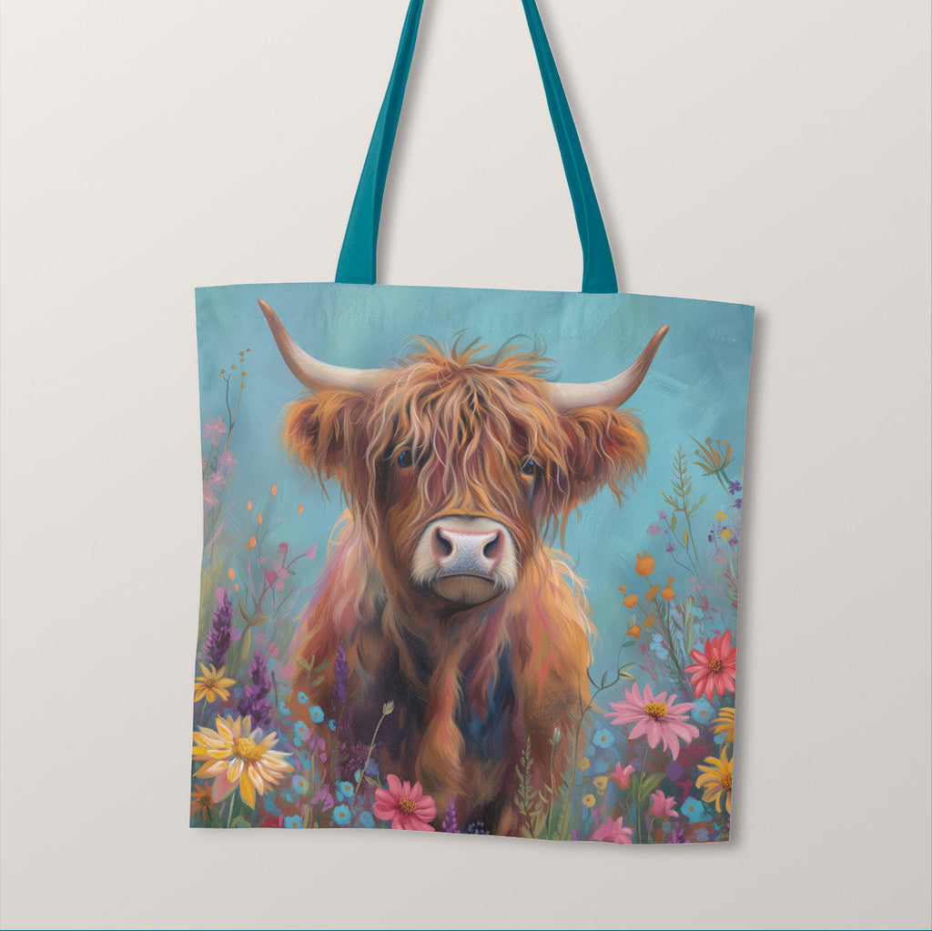 TOTE Fabric Bag Panel Highland Cow Nellie TP-307