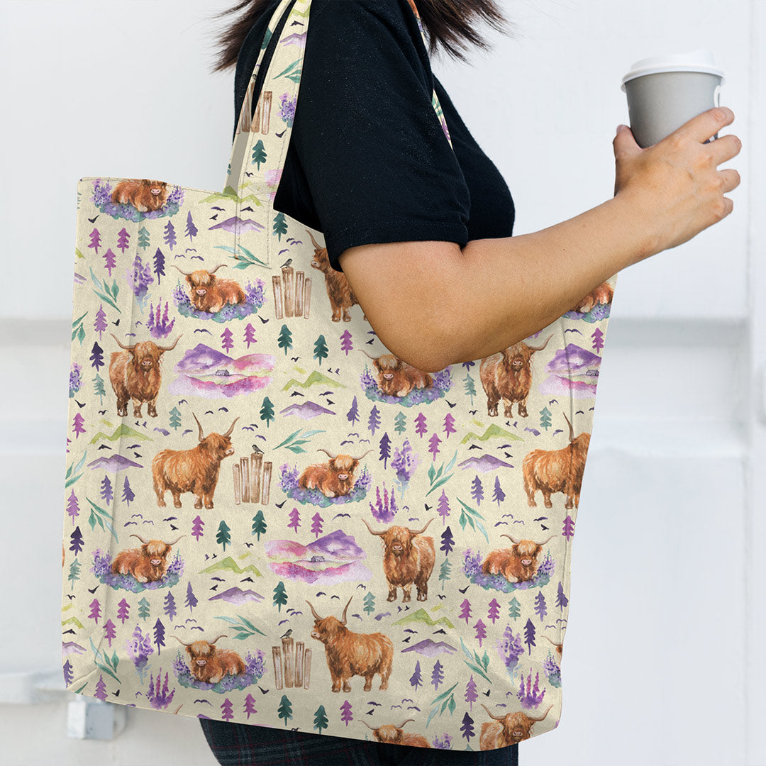 Highland Cow Vanilla Fabric