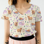 Highland Cow Vanilla Fabric