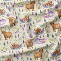 Highland Cow Vanilla Fabric