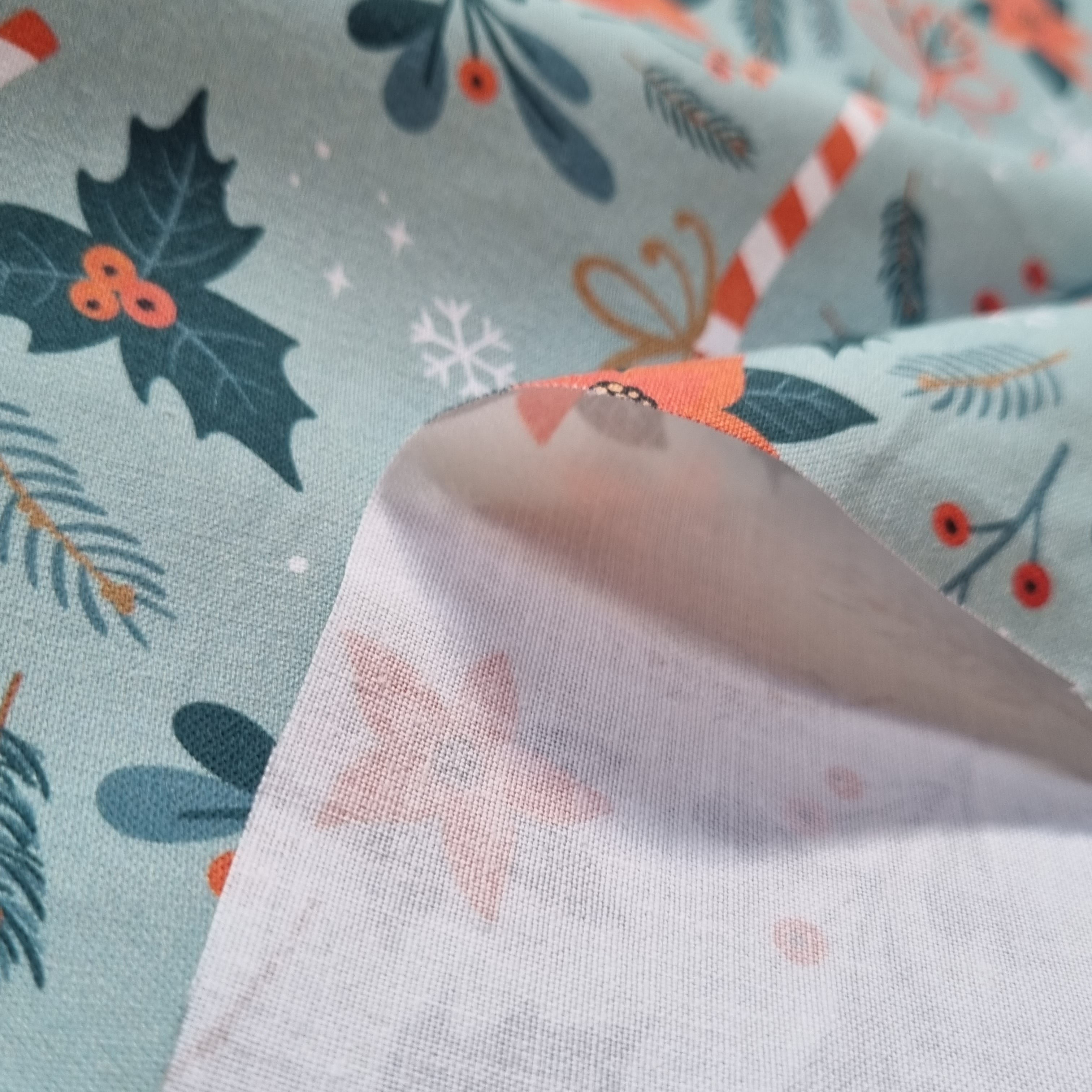 Poinsettia Mint Fabric