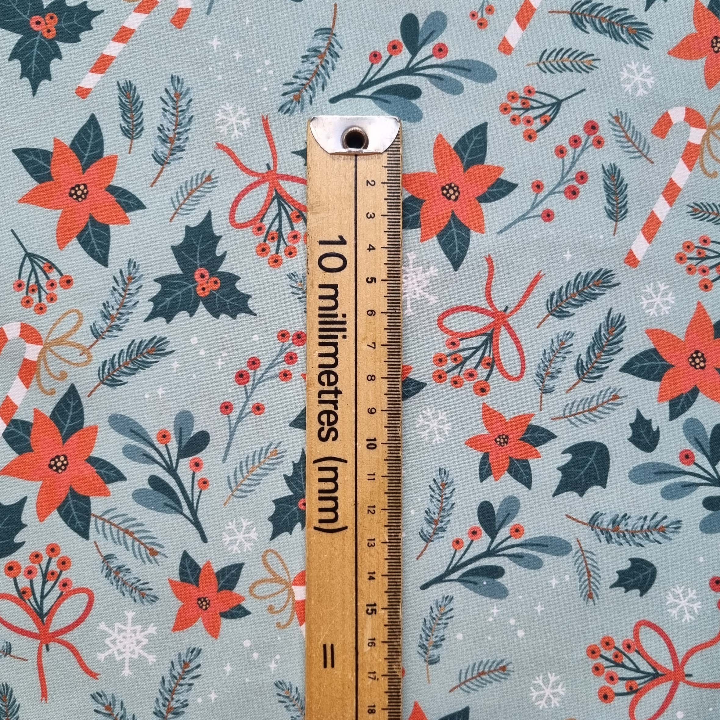 Poinsettia Mint Fabric