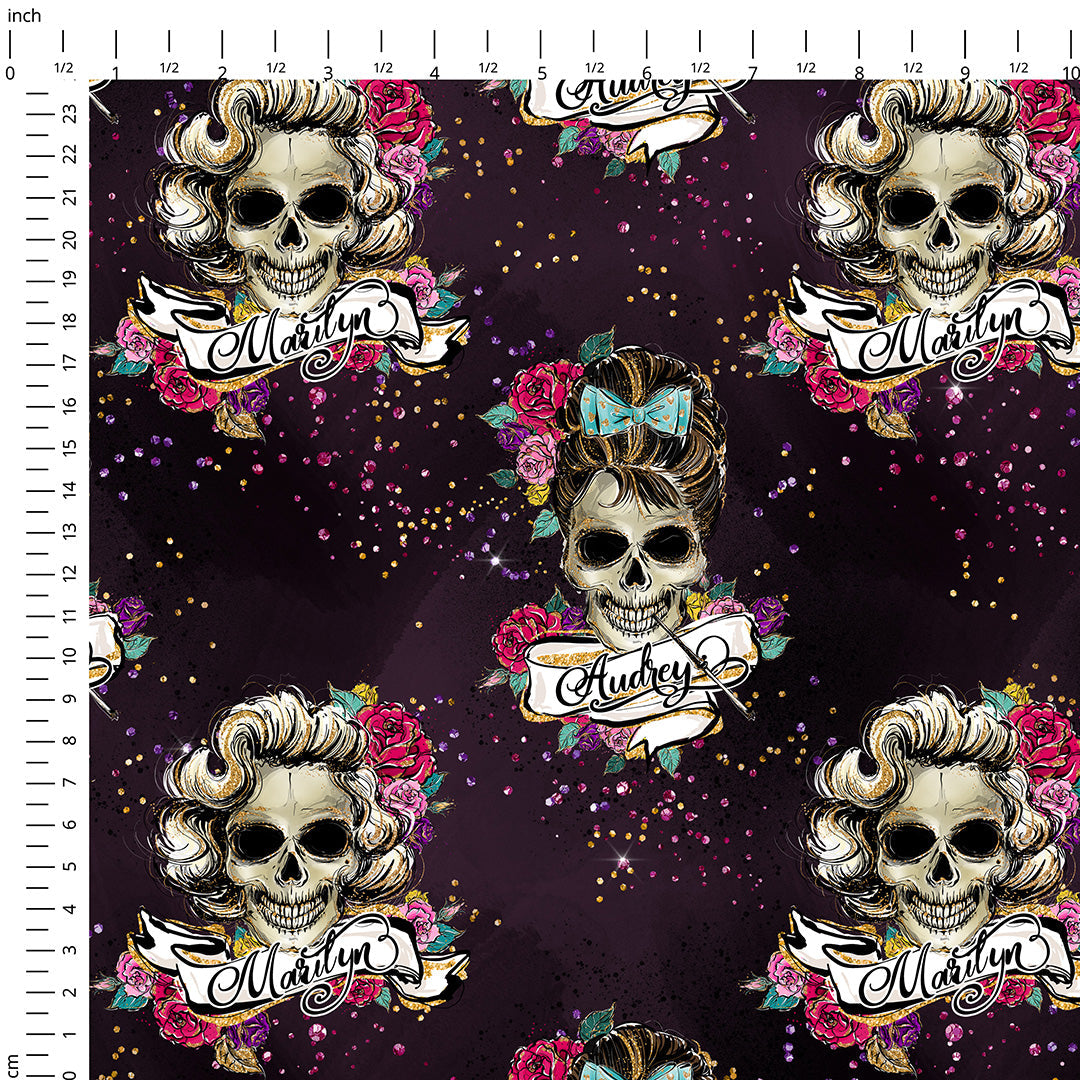 Hollywood Skulls Fabric