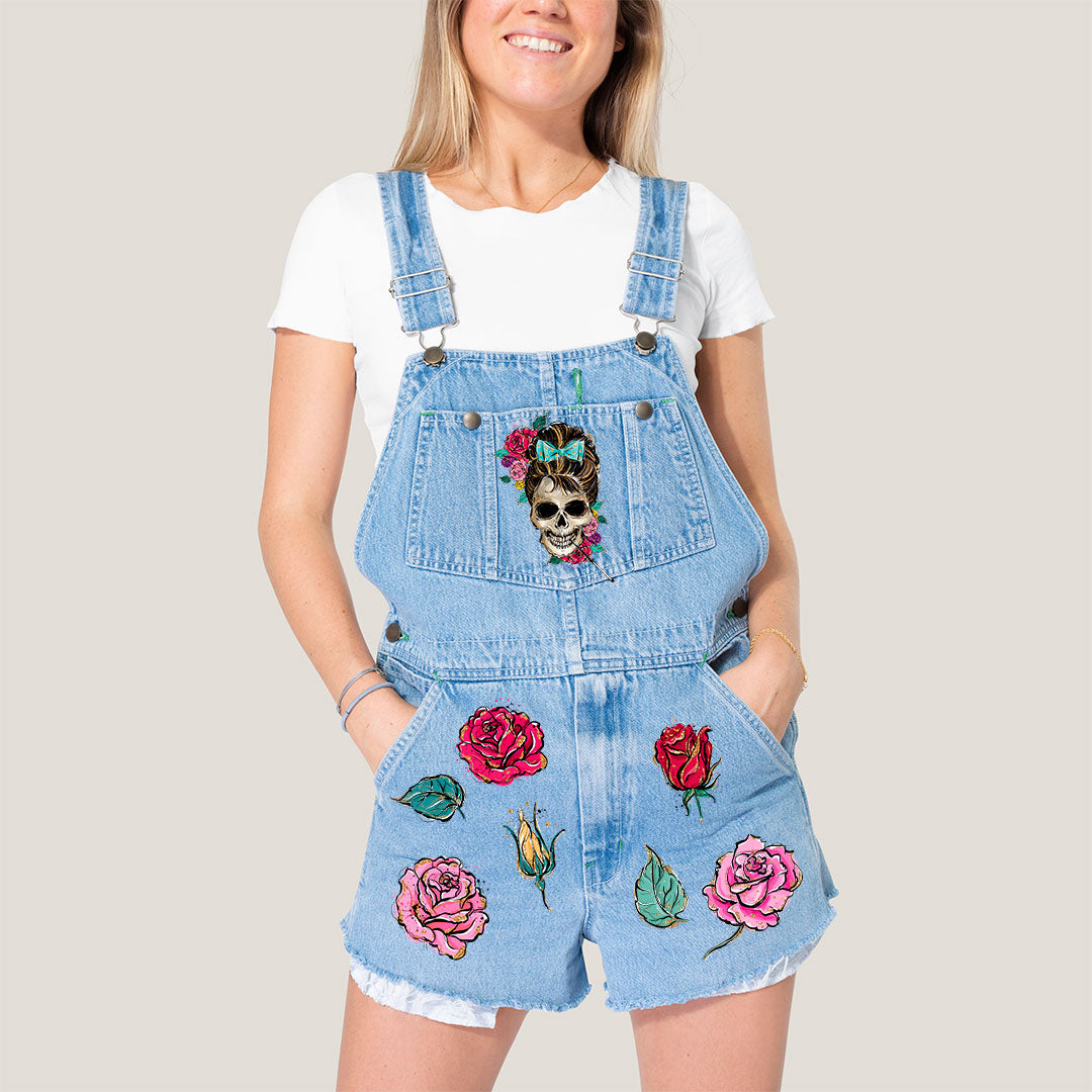 Hollywood Skulls A4 Mix Iron on fabric heat transfer DTF-39