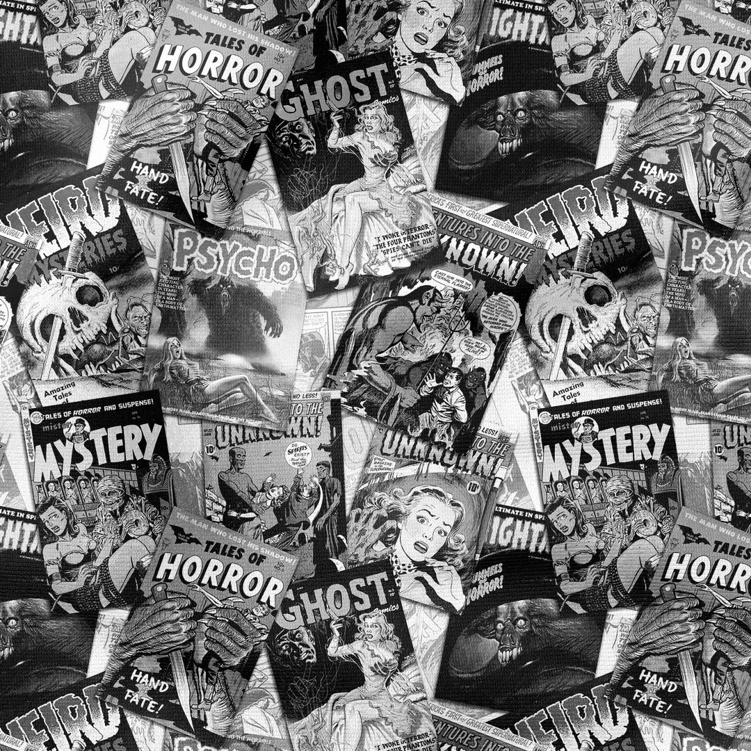 Horror Comics Mono Fabric