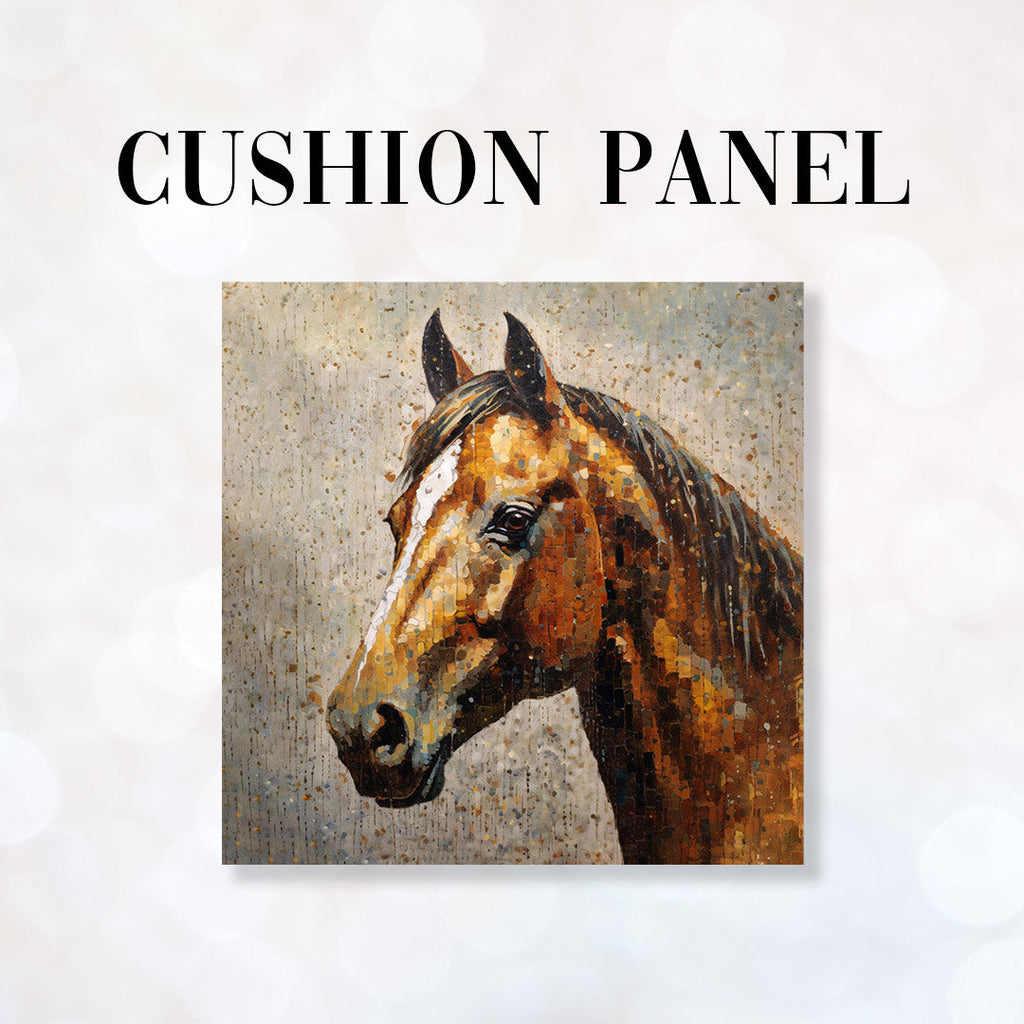 CUSHION Fabric Panel Horse Beige