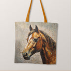TOTE Horse Beige Fabric Bag Panel