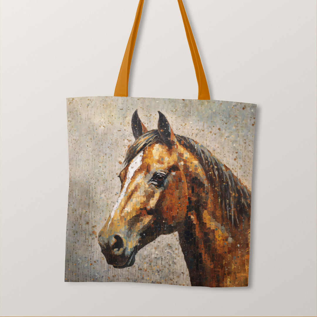 TOTE Horse Beige Fabric Bag Panel