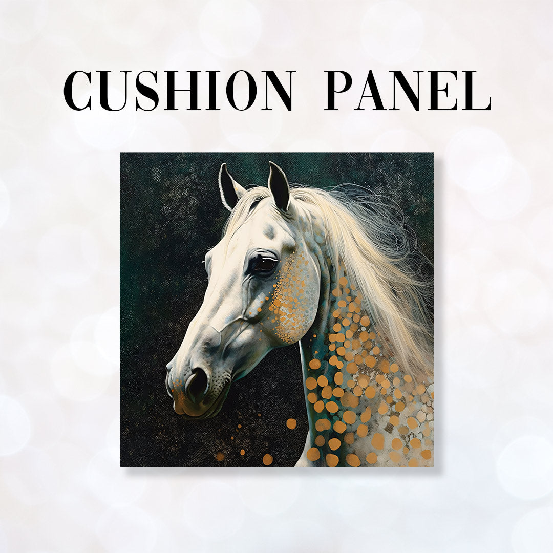 CUSHION Fabric Panel Horse Green