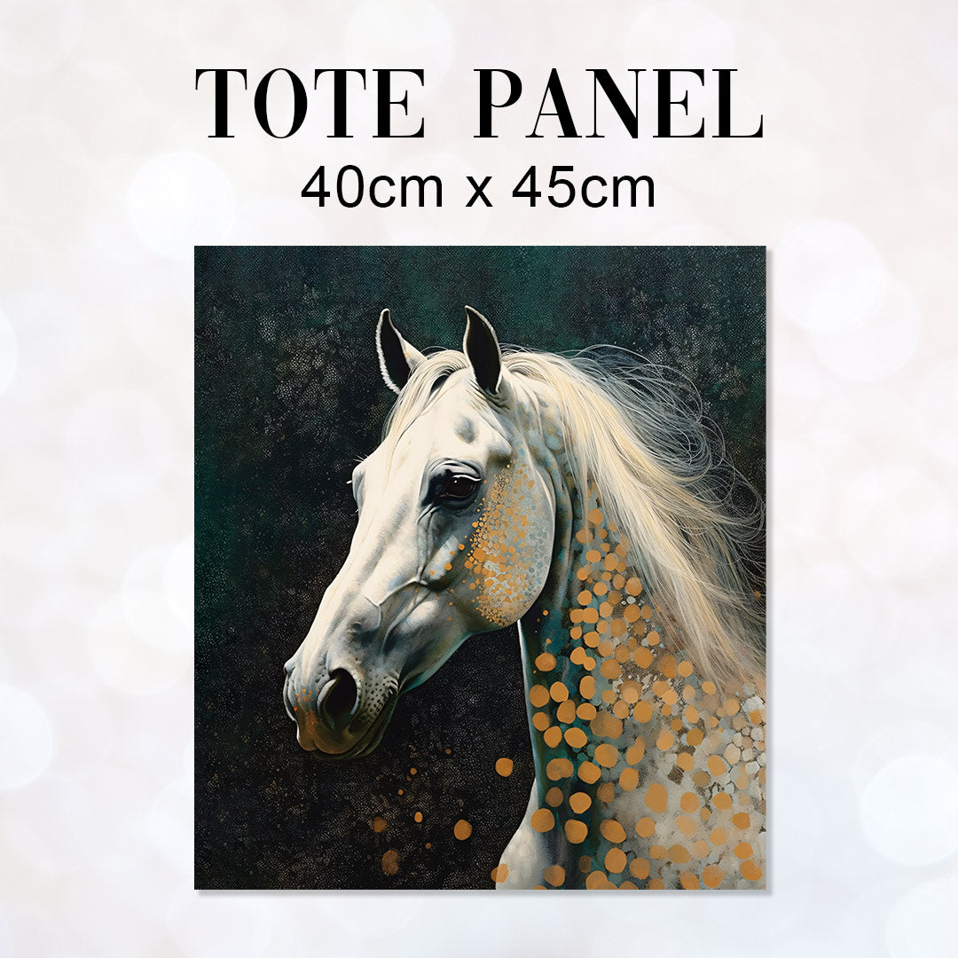 TOTE Horse Green Fabric Bag Panel
