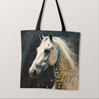 TOTE Horse Green Fabric Bag Panel
