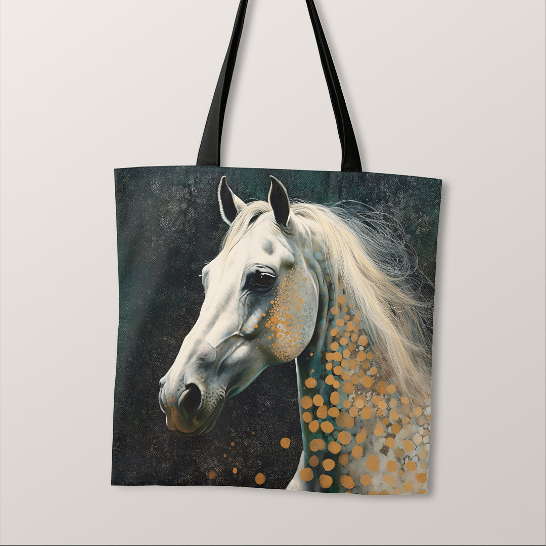 TOTE Horse Green Fabric Bag Panel