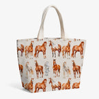 Horses Beige Fabric