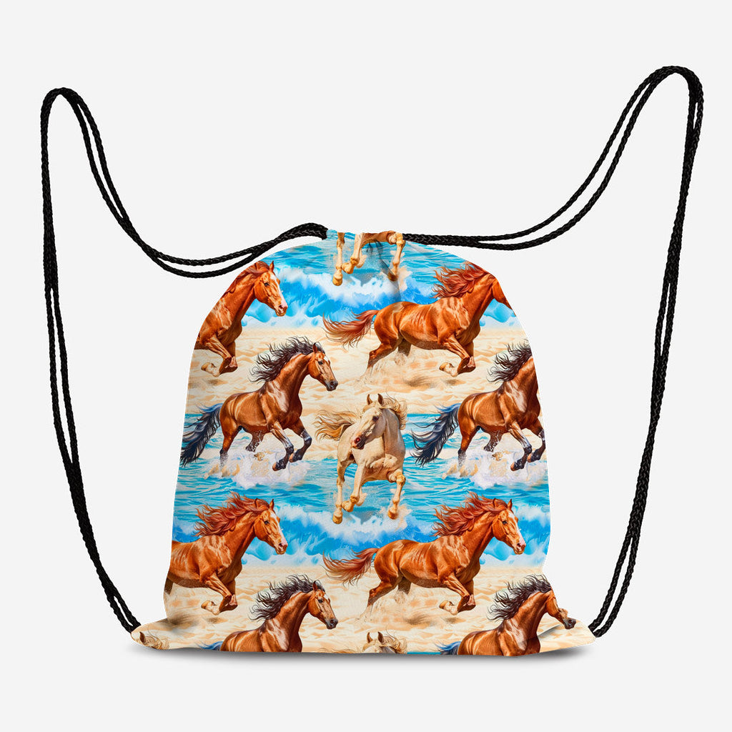 Horses Sea and Sand Fabric