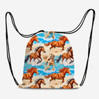 Horses Sea and Sand Fabric