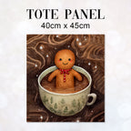 TOTE Hot Choc Gingerbread TP-110  Fabric Bag Panel