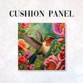 CUSHION Fabric Panel Embroidered Hummingbird 1 CP-1261