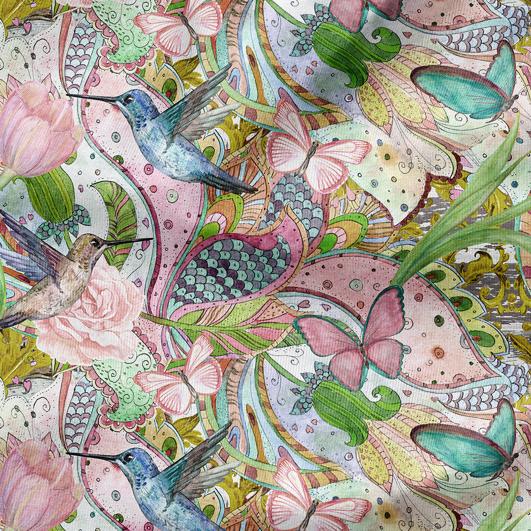 Hummingbirds Pastel Fabric