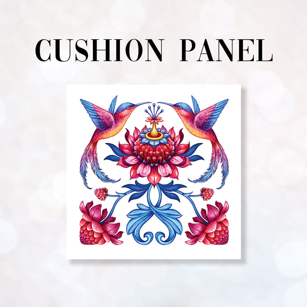 CUSHION Fabric Panel Hummingbird Pink