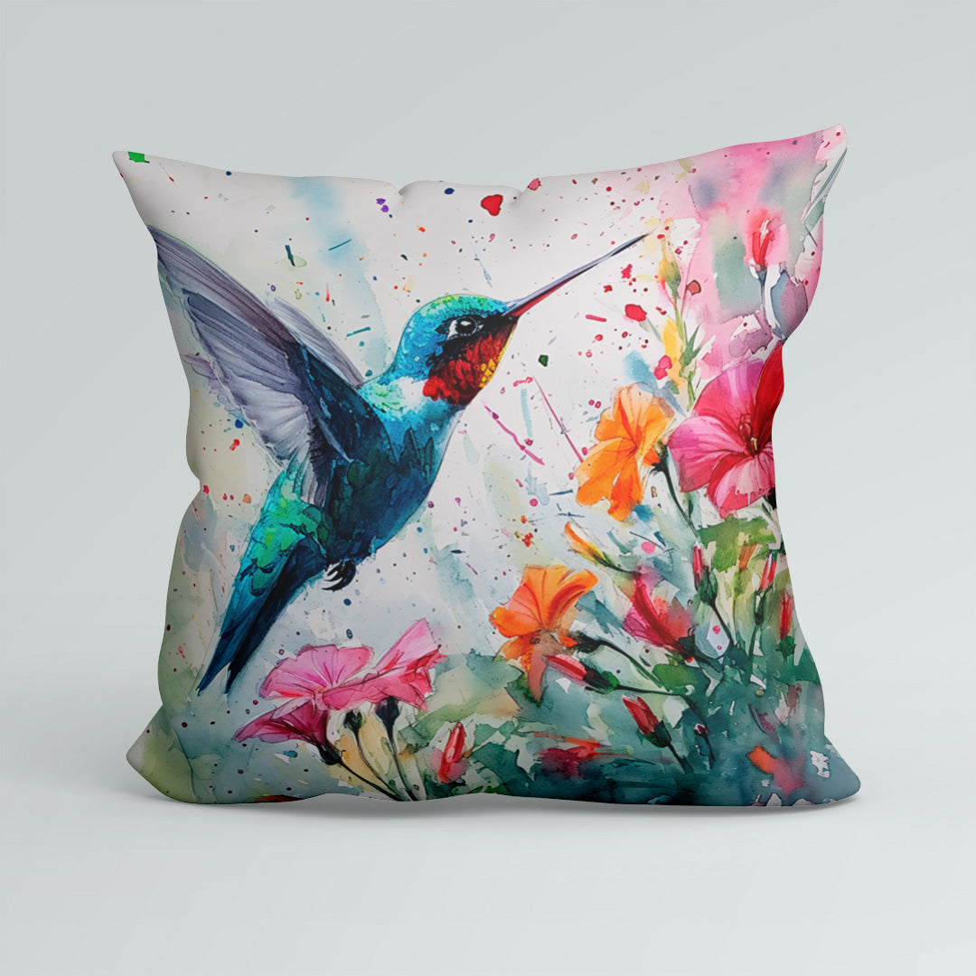 CUSHION Panel Hummingbird and Flowers CP-141