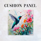 CUSHION Panel Hummingbird and Flowers CP-141