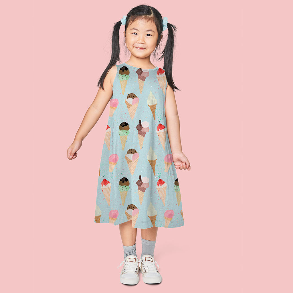 Ice Cream Blue Fabric