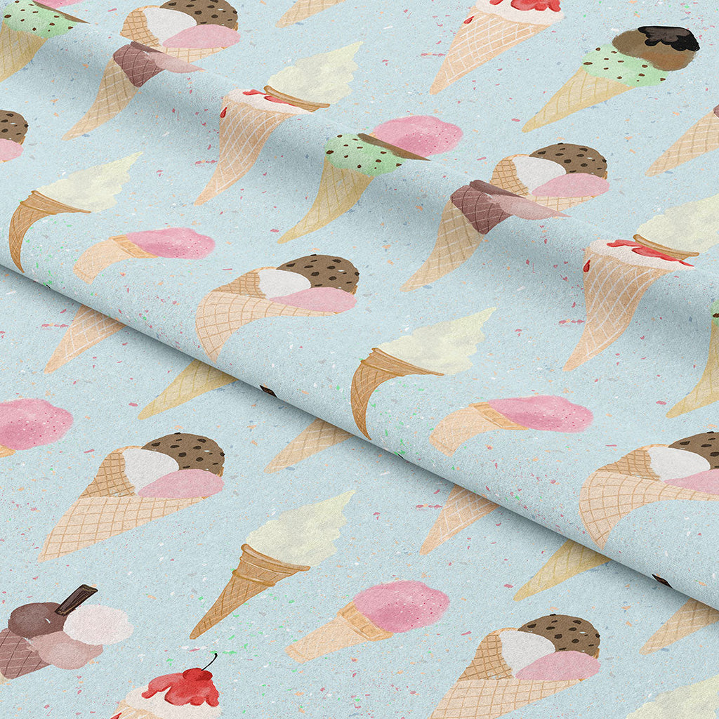 Ice Cream Blue Fabric