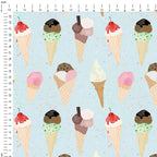 Ice Cream Blue Fabric