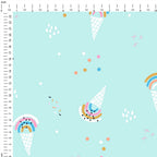 Rainbow Ice Cream Mint Fabric