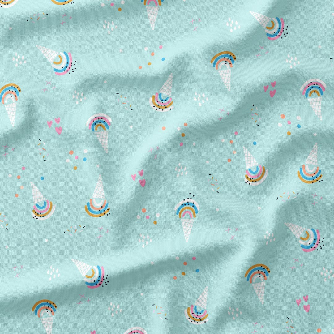 Rainbow Ice Cream Mint Fabric