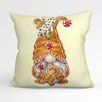 CUSHION Fabric Panel Iced Gingerbread Gnome