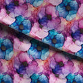 Inky Flowers Blue and Pink Fabric