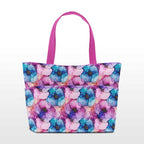 Inky Flowers Blue and Pink Fabric