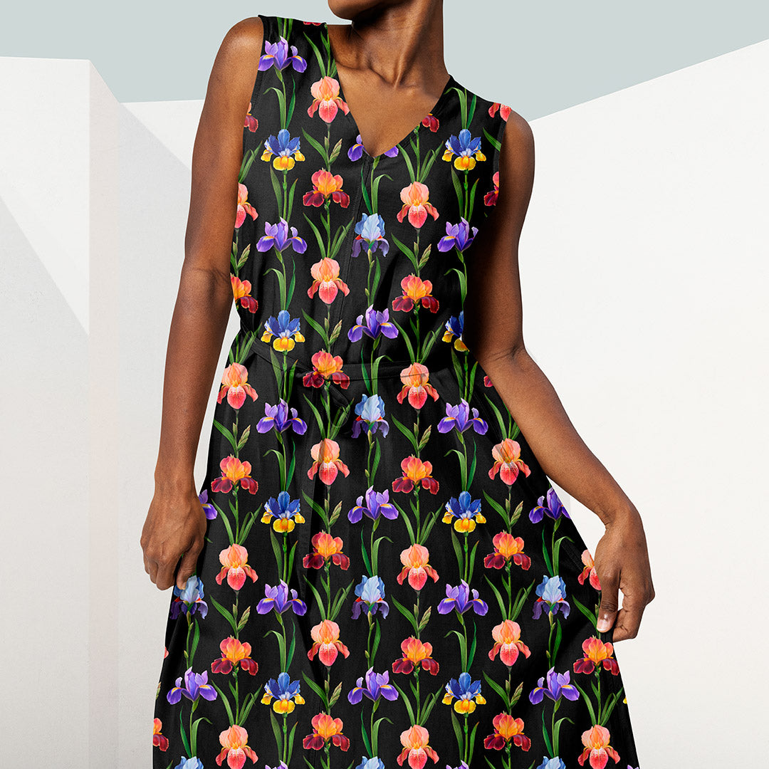 Gardens Of Eden Iris Black Fabric