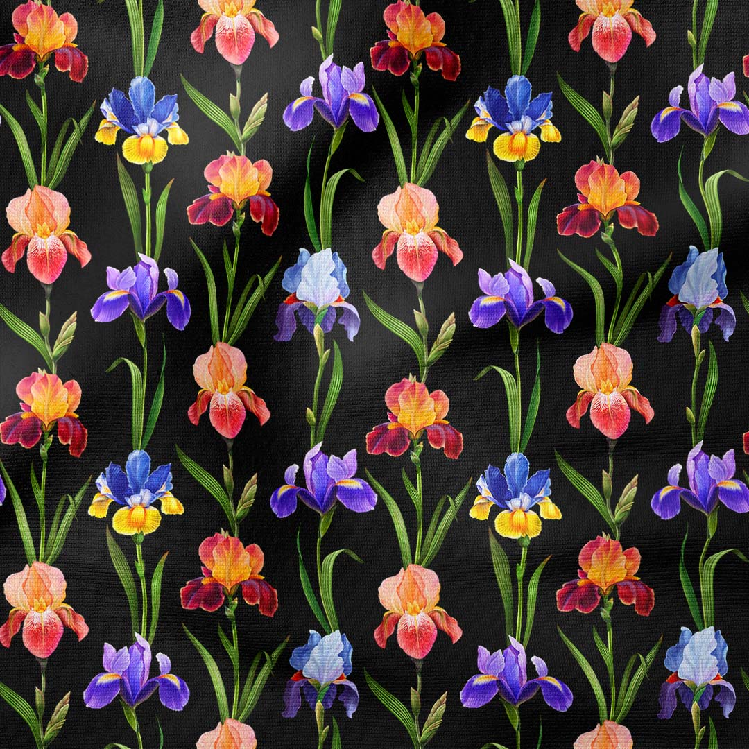 Gardens Of Eden Iris Black Fabric