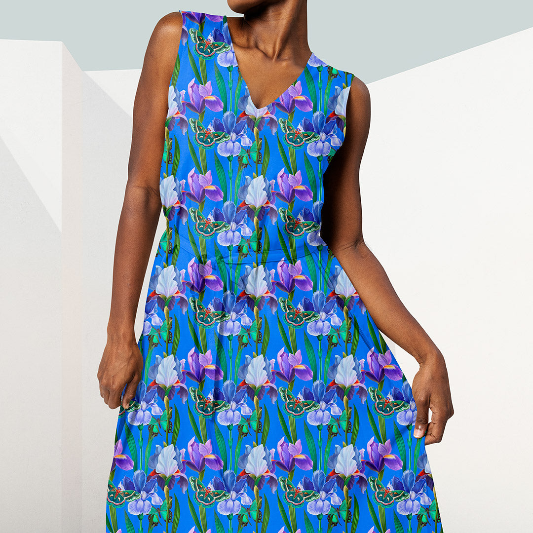 Gardens Of Eden Iris Blue Fabric