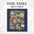 TOTE Jacobean Floral Navy Fabric Bag Panel TP-757