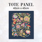 TOTE Jacobean Floral Navy Fabric Bag Panel TP-757