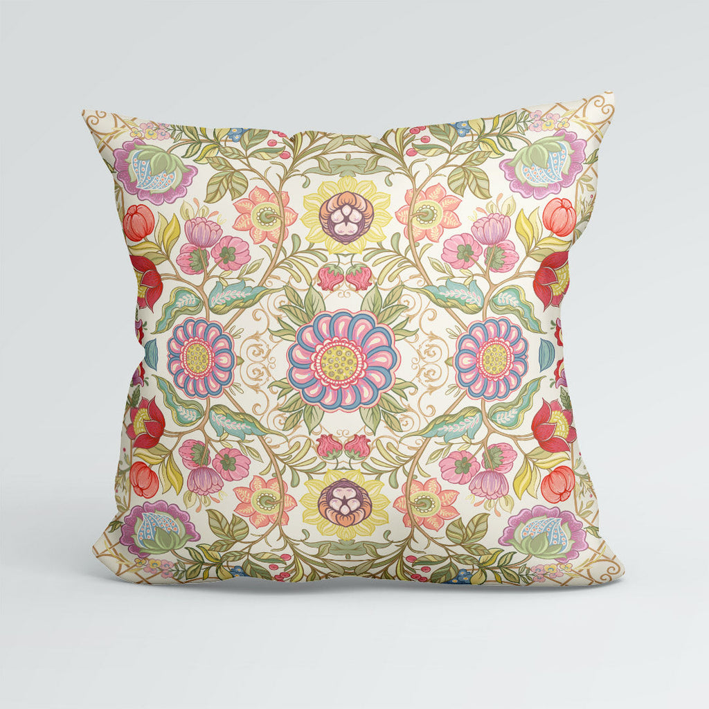 CUSHION Jacobean Floral Cream Fabric Panel CP-637