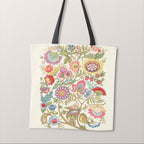 TOTE Jacobean Floral Cream Fabric Bag Panel TP-756