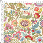 Jacobean Floral Cream Fabric