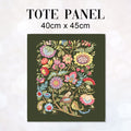 TOTE Jacobean Floral Green Fabric Bag Panel TP-755