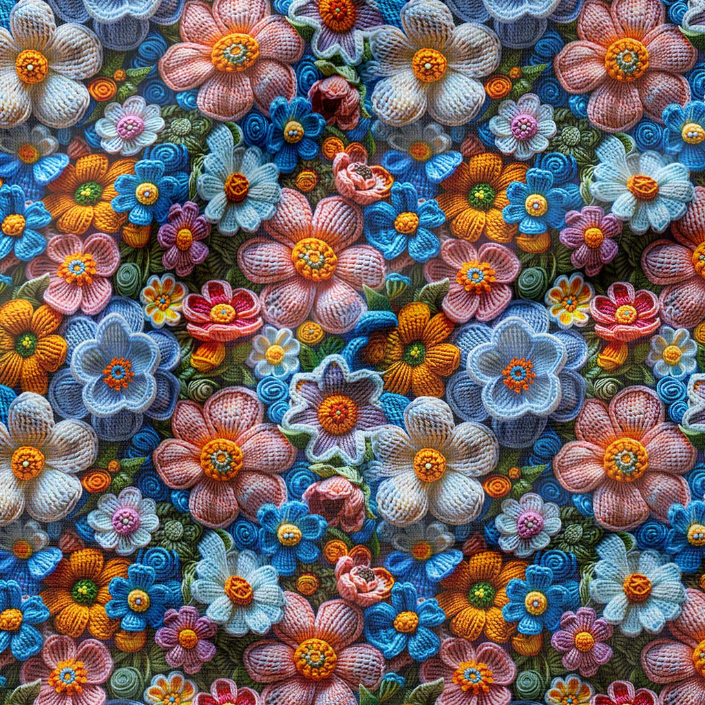 Janice Crochet Flowers Fabric