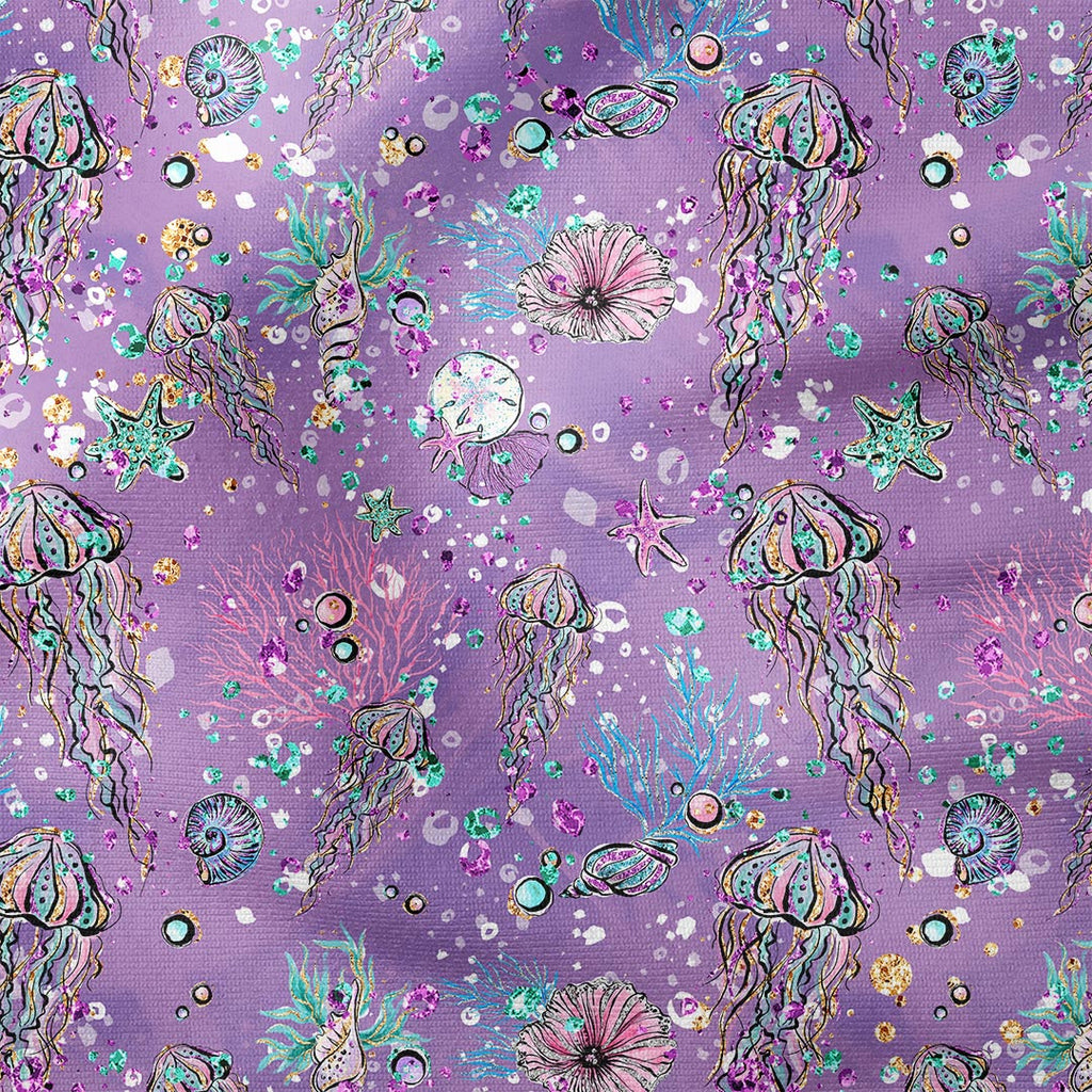 Mermaids Jellyfish Lilac Fabric